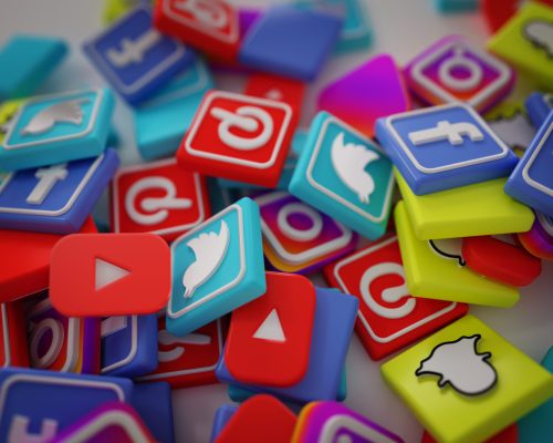 Pile of 3D Popular Social Media Logos Pile of 3D Popular Social Media Logos